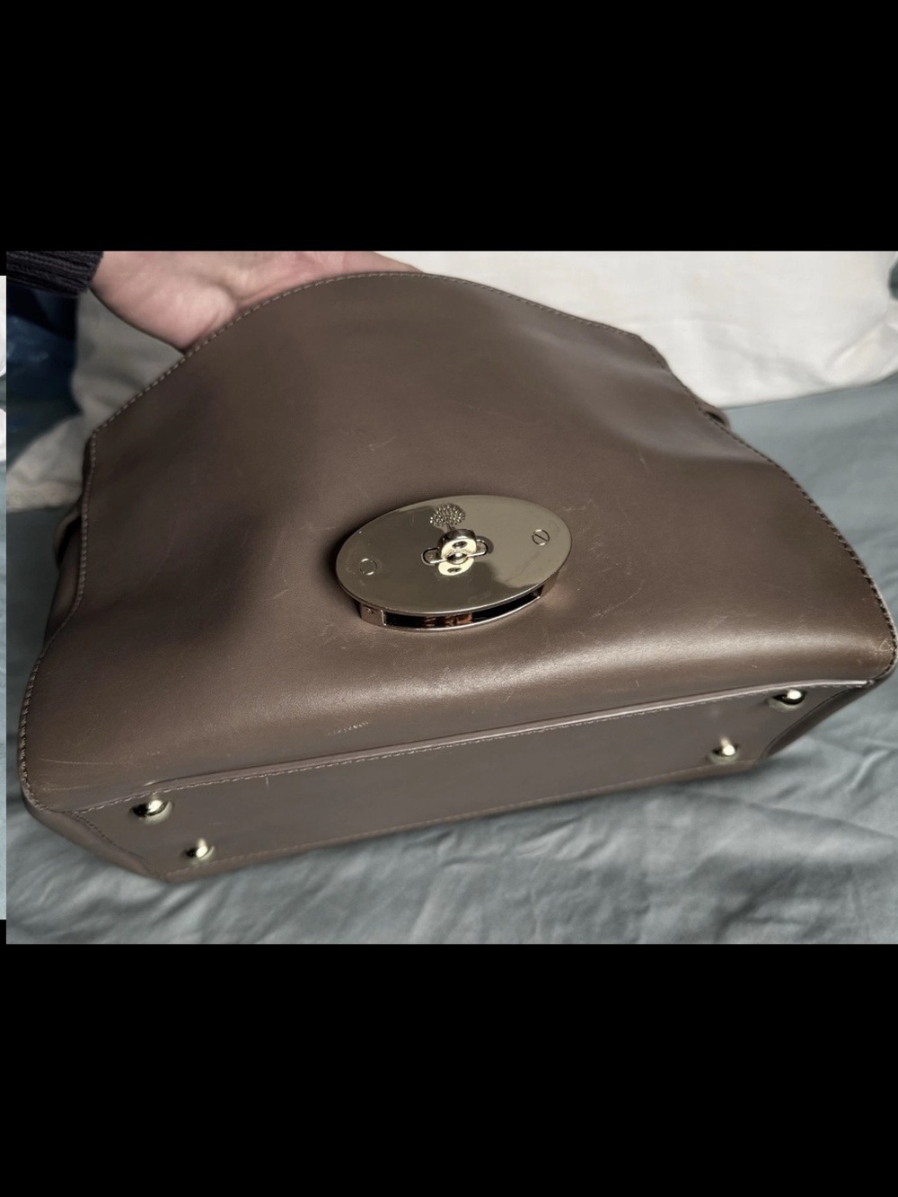 Mulberry Brown Leather Top-Handle Satchel with Detachable Strap - Picture 7 of 16